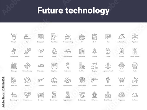 future technology outline icons