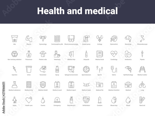 health and medical outline icons