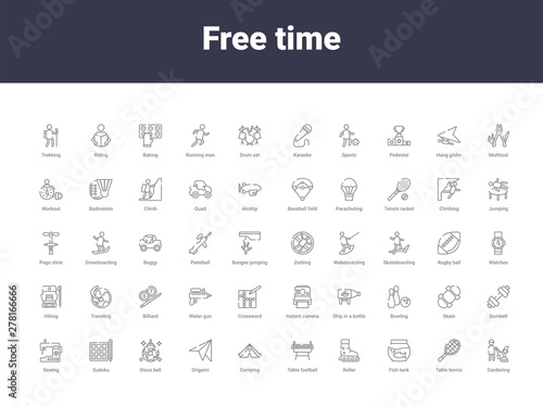 free time outline icons