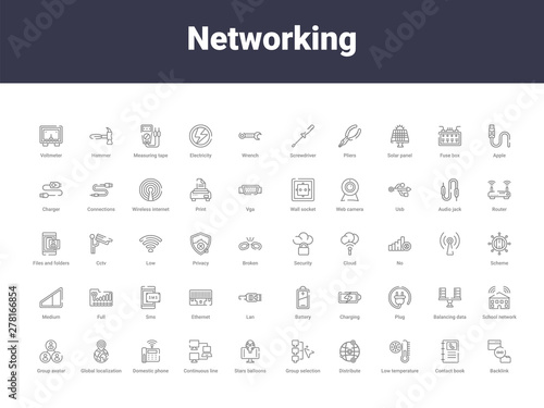 networking outline icons