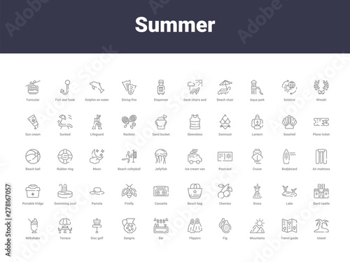 summer outline icons