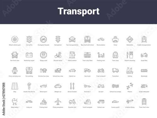 transport outline icons
