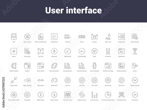 user interface outline icons
