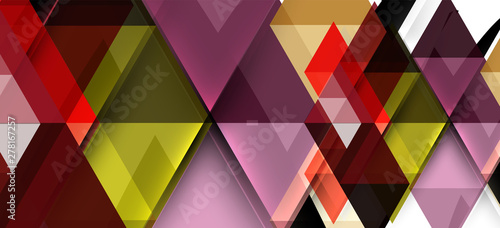 Abstract triangle pattern, colorful backdrop. Presentation template. Modern textured shape. Trendy modern style