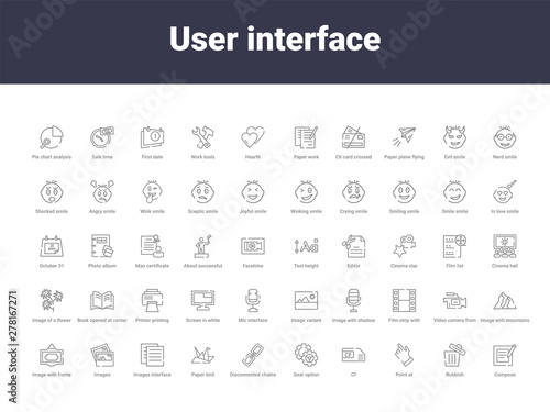 user interface outline icons