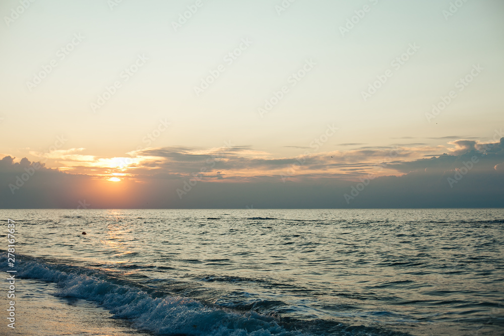 Panorama sunset over the sea