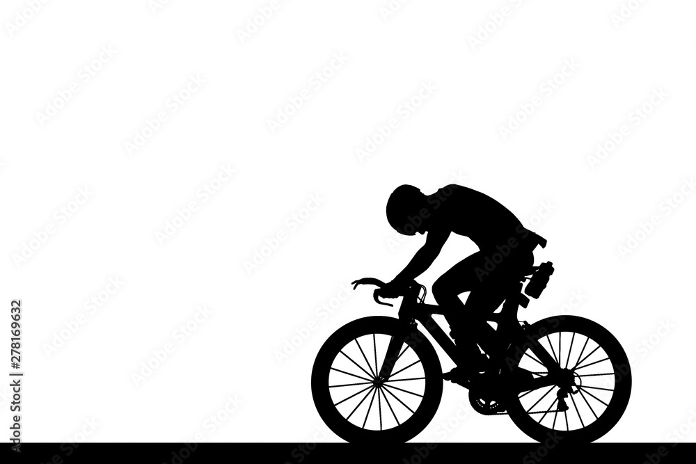 Obraz premium Cycling Silhouette on white background