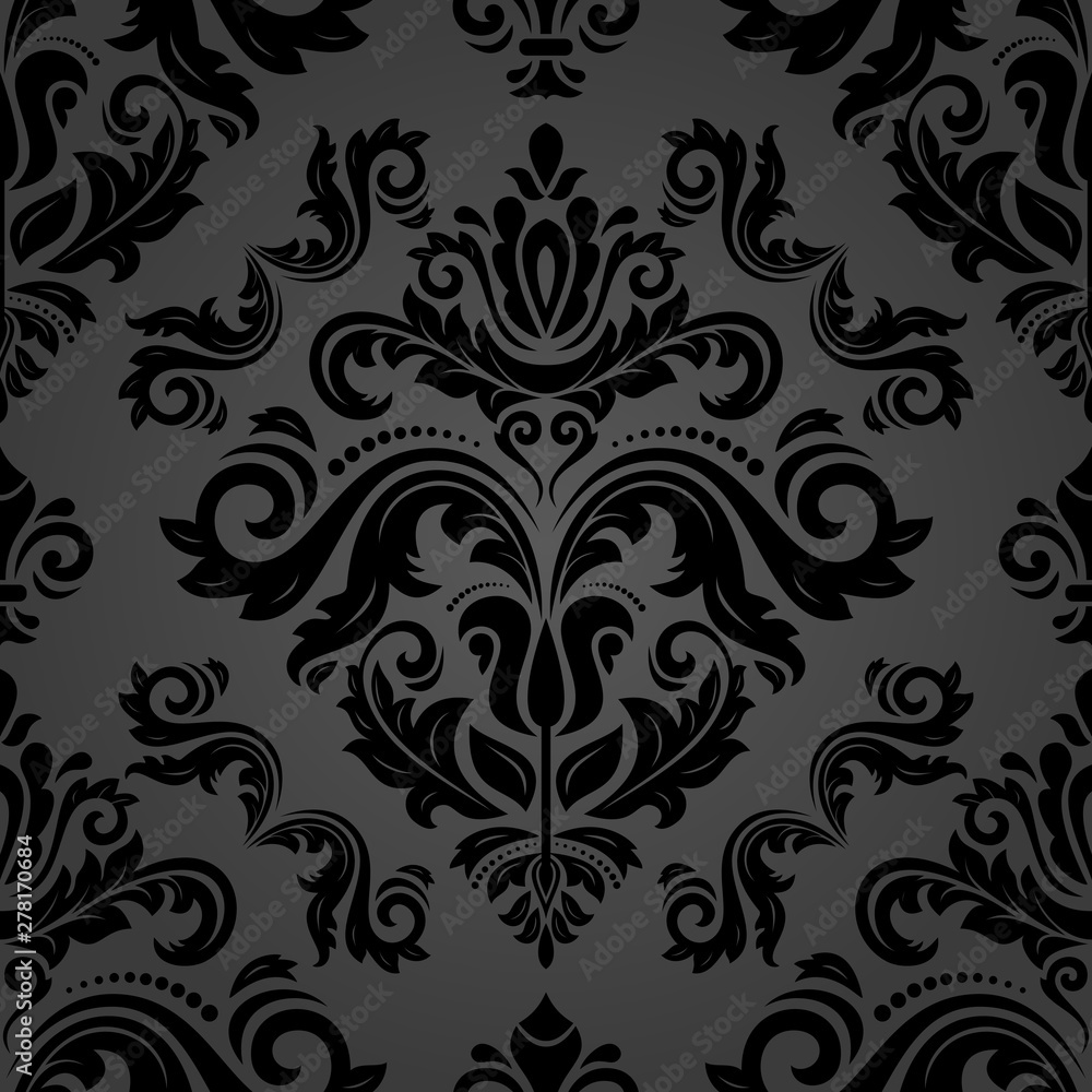 Classic seamless dark pattern. Damask orient ornament. Classic vintage background