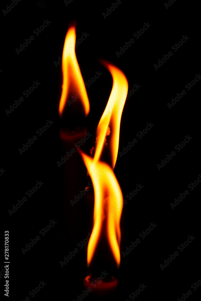 Flame of candles in the dark. Flame of candles in the dark.