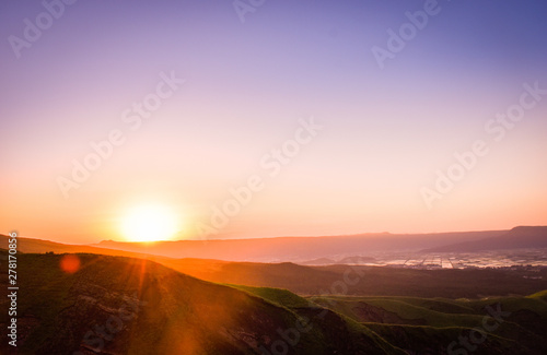 sunset in the aso mountains