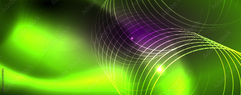 Shiny glowing design background, neon style lines, technology concept, vector Shiny glowing design background, neon style lines, technology concept, vector