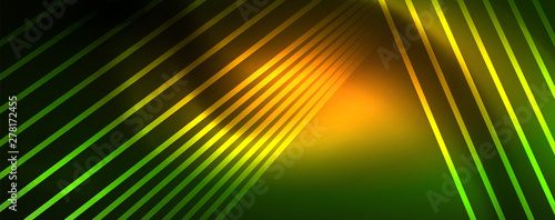 Vector neon light lines concept, abstract background