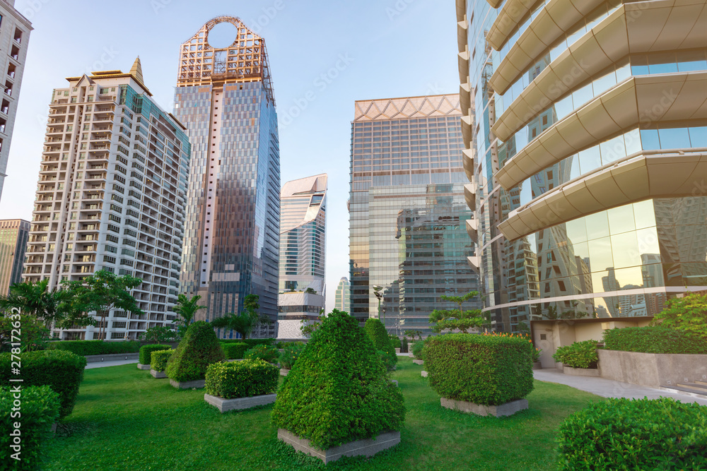 A higher quality of living. Bangkok cityscape on daytime, Thailand