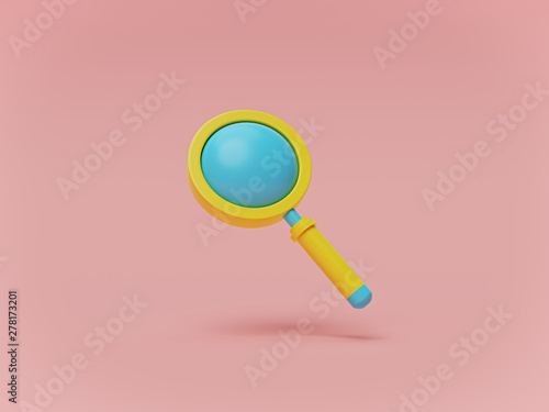 magnifying glass, minimalism. 3d rendering