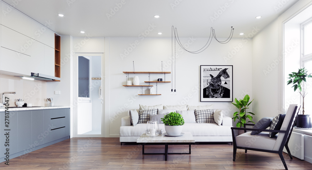 Fototapeta premium modern living interior design.