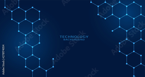 hexagonal shape technology background design