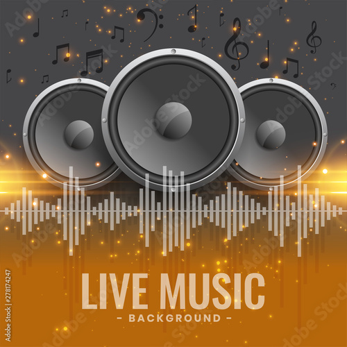 live music concert flyer with speakers