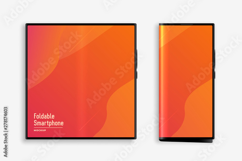 foldable smartphone concept mockup design