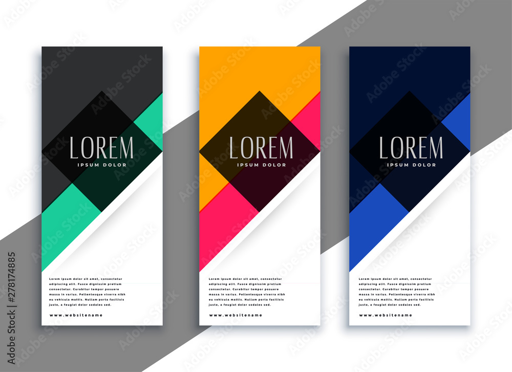 abstract geometric banners in different colors abstract geometric banners in different colors