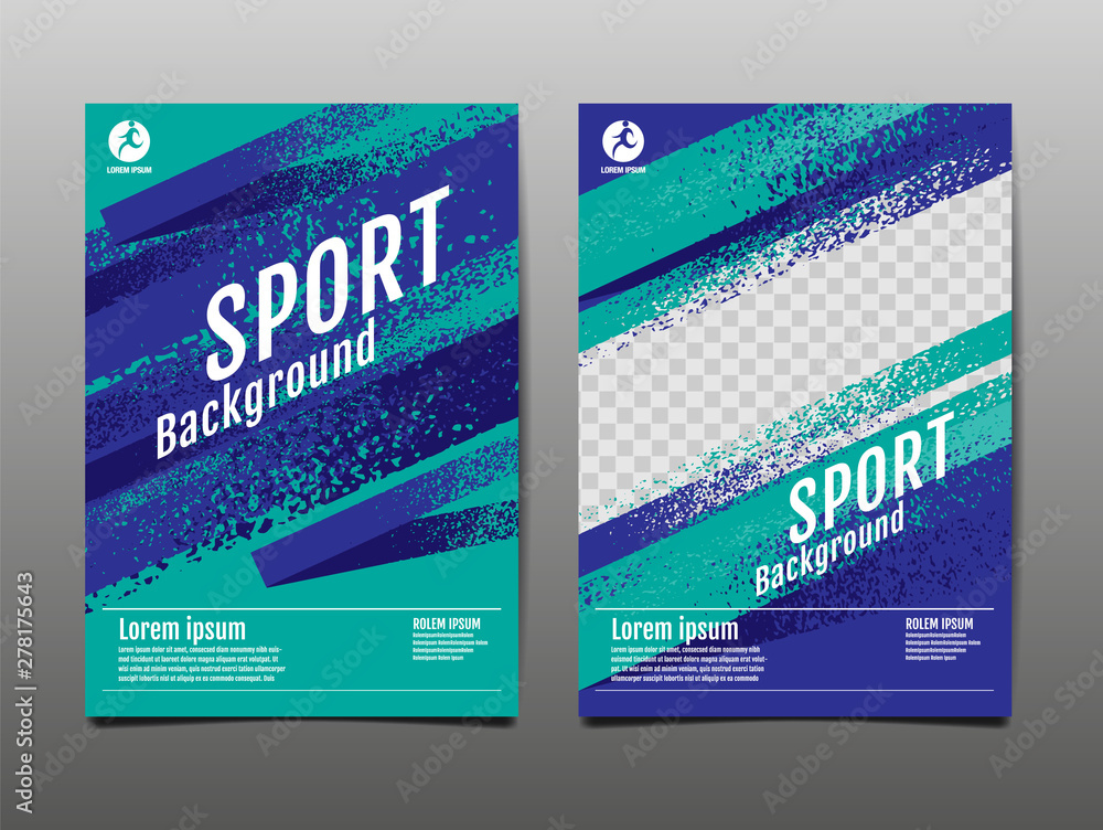 Layout template Design, Sport Background, Dynamic Poster, Brush Speed Banner, Vector Illustration. - obrazy, fototapety, plakaty 