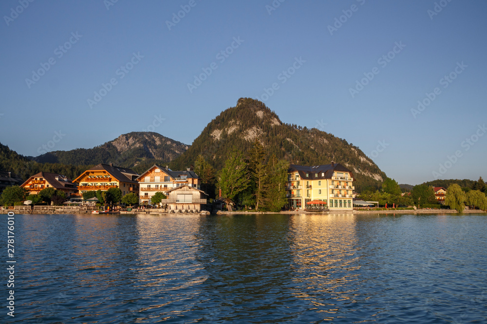 Naklejka premium Fuschlsee in the Salzkammergut, Austria, 2019