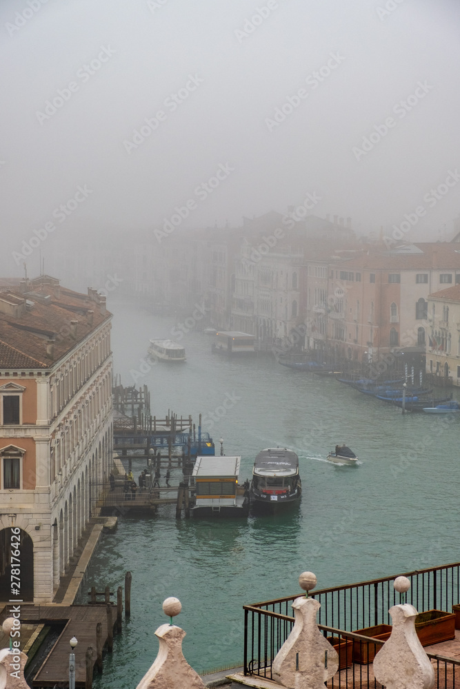The beautiful city of Venice during a very humid and full of haze day.