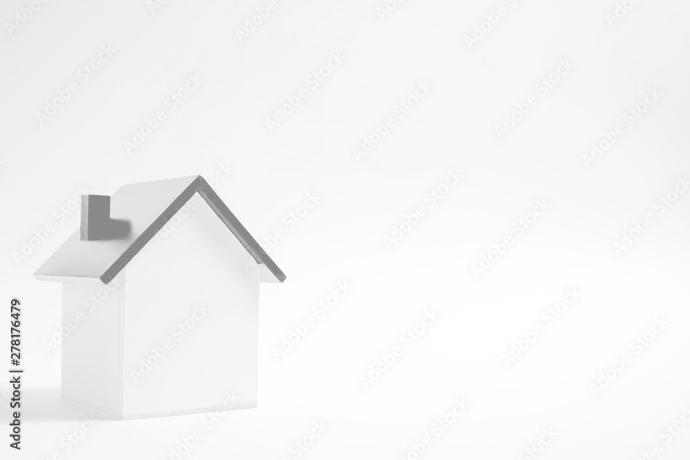 Simple house material and white background. シンプルな家素材と白色背景 Simple house material and white background. シンプルな家素材と白色背景