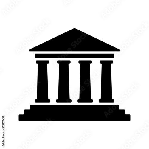 Court house vector icon. Court house symbol illustration. 
