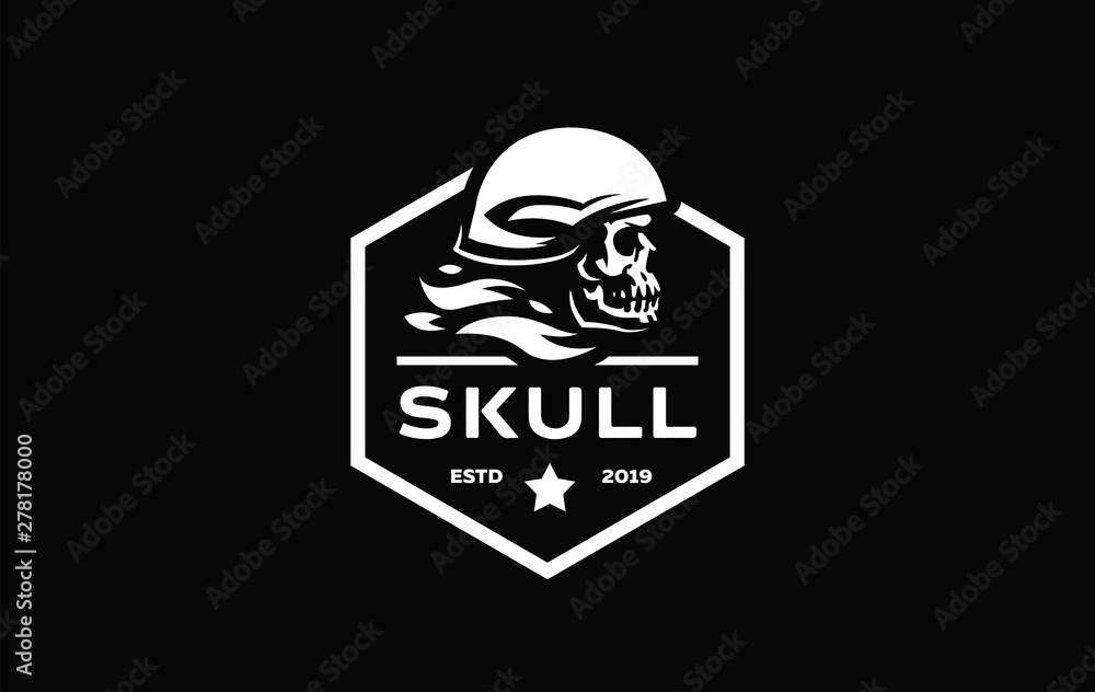Skull in a helmet
