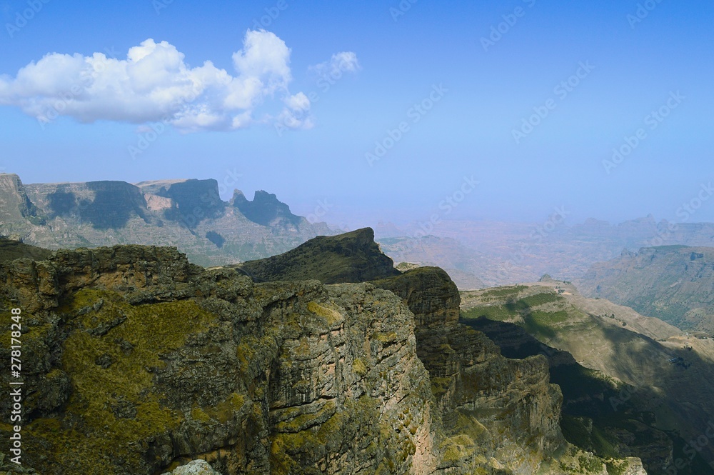 Fototapeta premium Ethiopia.Mountain Simen National Park. African rift fault.