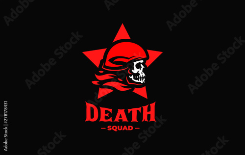 Skull in a helmet