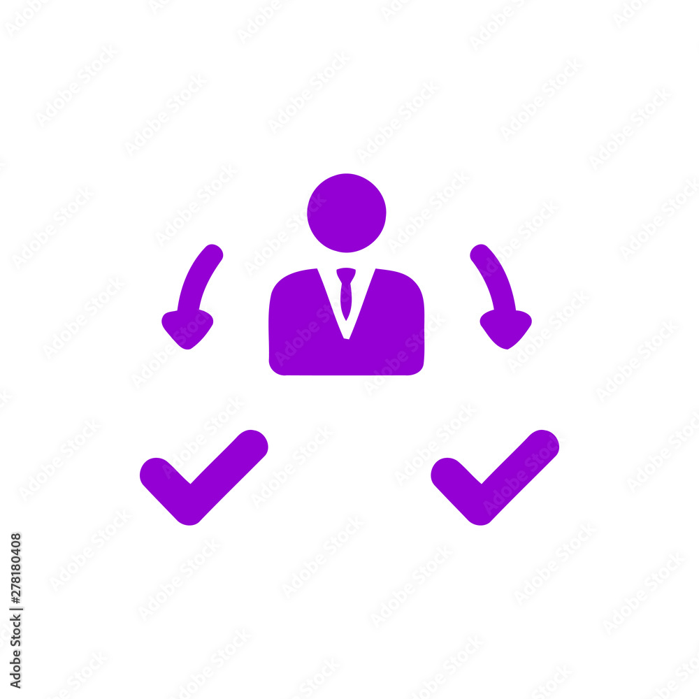 Business decision, business plan, decision making, management, plan, planning, strategy violet color icon Business decision, business plan, decision making, management, plan, planning, strategy violet color icon