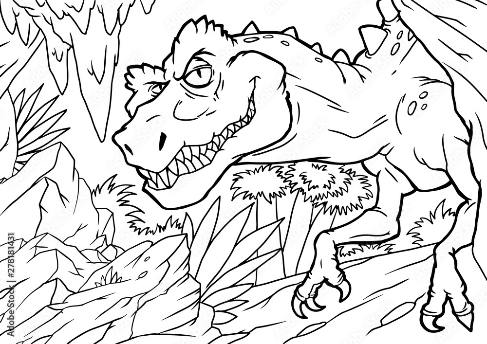 Cartoon tyrannosaurus coloring book Cartoon tyrannosaurus coloring book