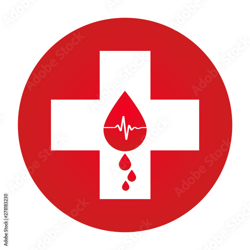 emblem of blood donorship medical concept icon illustration on white background