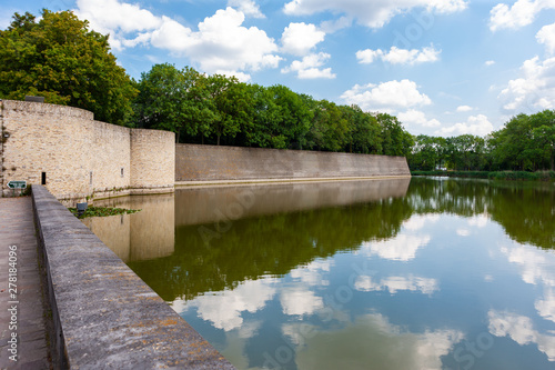 Wall and moat around town of Ypres, Ieper, Belgium © kraskoff