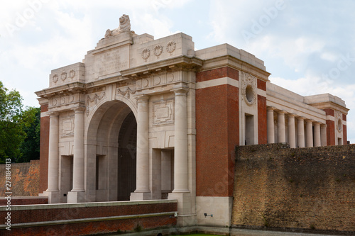 Menin Gate, Ypres, Ieper, Belgium. Memorial to the missing of the Ypres sector in World War One. photo