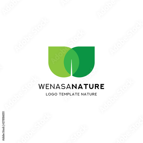green leaf logo symbol vector template.