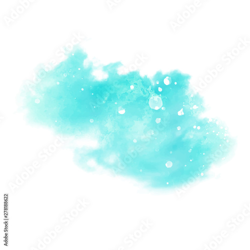 Blue watercolor spot on white background.Vector illustration.