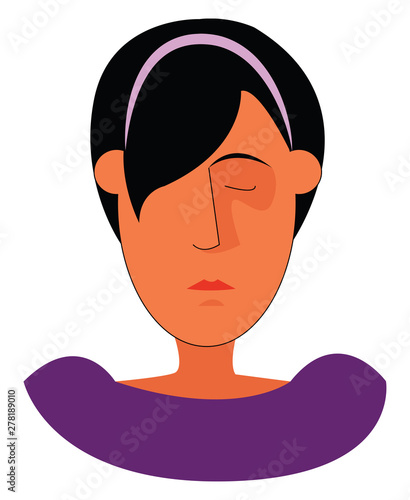 A little girl portrait, vector or color illustration.