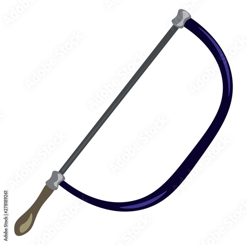A metal saw, vector or color illustration.