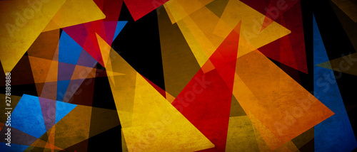 illustration of triangles and angled shapes,  colorful abstract background with geometric elements, panoramic image