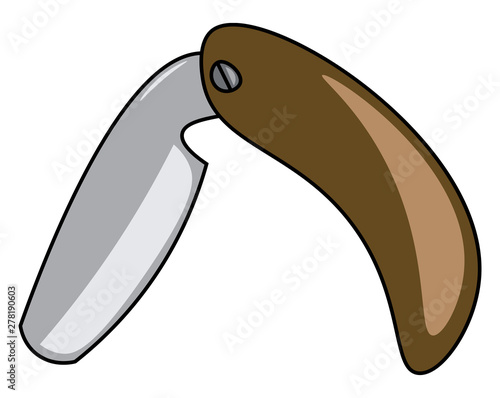 A small shaving knife, vector or color illustration.