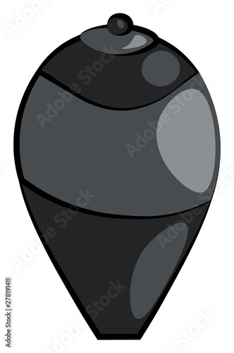 Closed urn, vector or color illustration.