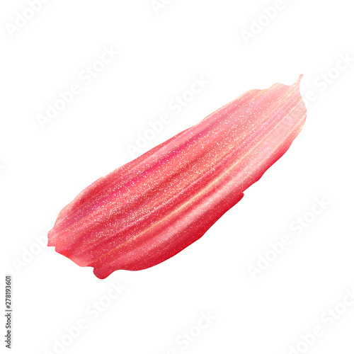 A smear of pink lipstick, lip cosmetics, vector.