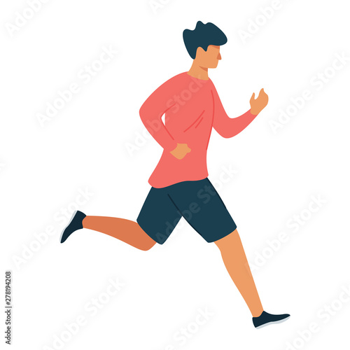 Running man flat vector illustration