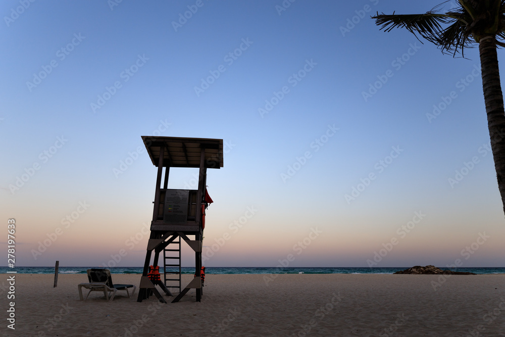 Sunset at the beach of Mexico