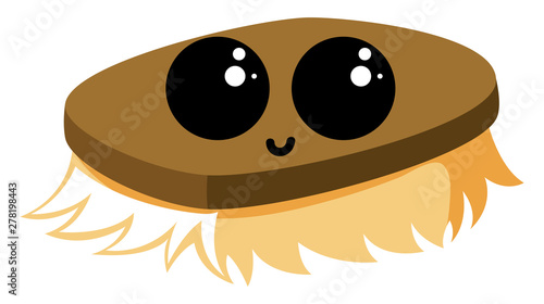 Cute cleaning brush, illustration, vector on white background.