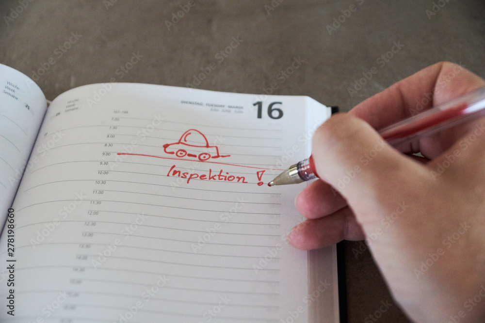Inspektionstermin im Kalender eintragen Inspektionstermin im Kalender eintragen