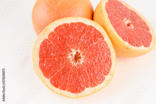 Grapefruit on white background. Citrus fruit. Healthy freshness food. fruit with vitamin