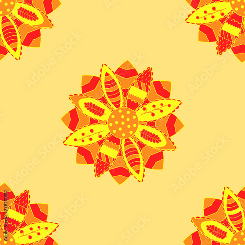 Summer floral seamless pattern with sunflower. Creative design for textiles, paper, packaging and tiles.